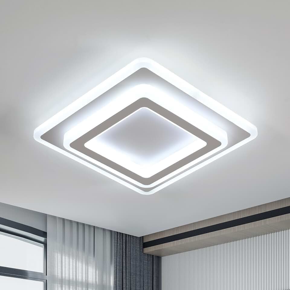 Goeco LED Deckenleuchte Quadratisch 44W 4950LM 6500K 30CM, Weiß