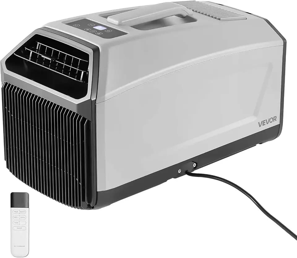 VEVOR Mobile Klimaanlage 440W, 3340 BTU Tragbare Klimaanlage, Mobiles Klimagerät mit Abluftschlauch Fernbedienung 24h Timer, Camping-Klimagerät mit 150m³/h Luftstrom für Wohnmobil Zelt Lkw, Dunkelgrau