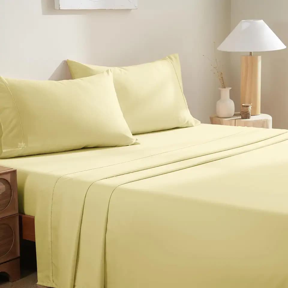 MCO Bedding Twin Sheets Set - Soft Bed Sheets - Cooling Breathable Bedding Set with 16" Deep Pocket (3 Pieces, Twin, Pineapple Yellow)