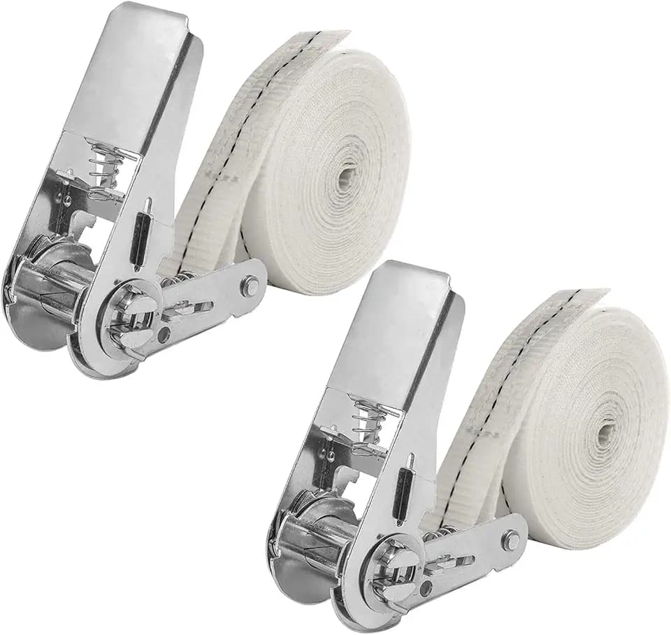 NIUXX Spanngurte mit Ratsche, 2 Stück 6m Ratschengurte Zurrgurte 25mm Ratschengurte, Belastung 800 kg, Extrem robuste Zurrgurte für Ladungssicherung, weiß