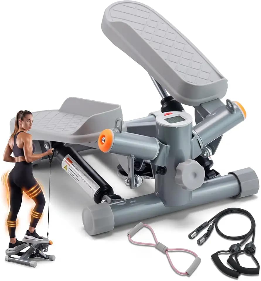 YYJO Steppers for Exercise at Home, Mini Stepper with Resistance Bands Quiet Portable Stair Stepper for Buttocks Lifting and Body Shaping