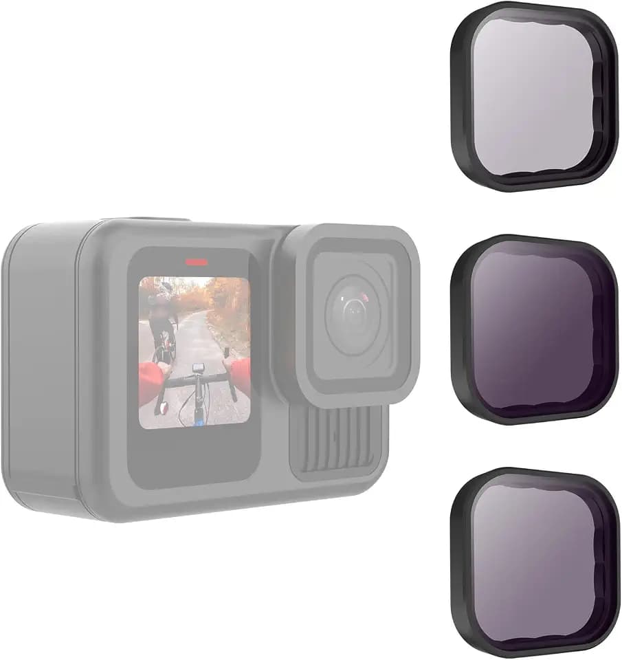 TELESIN 3-Pack ND8 ND16 ND32 Filters for GoPro Hero 13 Black, HD Glass