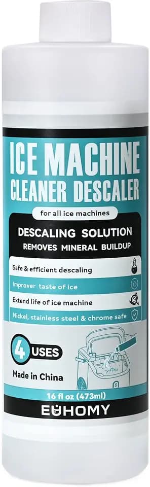 EUHOMY Ice Machine Cleaner Descaler, 16 Fl OZ Ice Maker Cleaner (4 Uses Per Bottle), Ideal Universal Descaling Solution for All Brands Ice Maker, Single Use Coffee and Espresso Machines