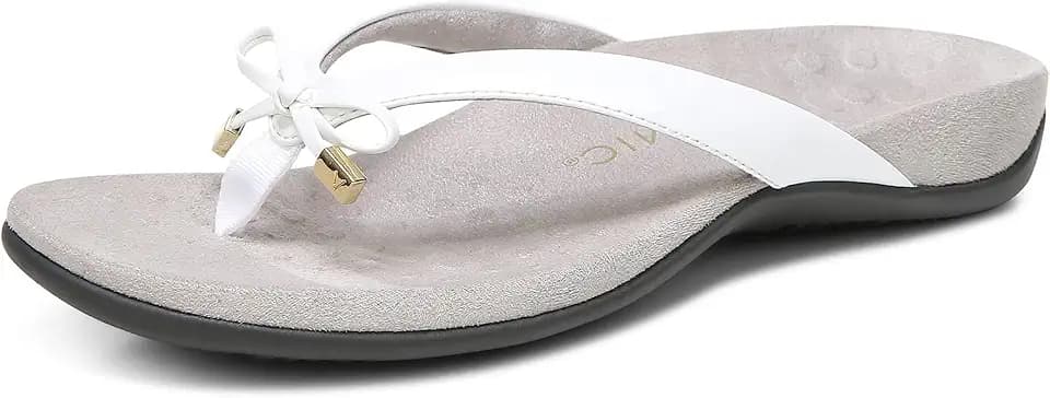 Vionic Women's Rest Bella Toe Post Sandal- Supportive Ladies Orthotic Sandals that include Three Zone Comfort with Arch Support- Flip Flop for Ladies, Medium and Wide Width Size 5-12