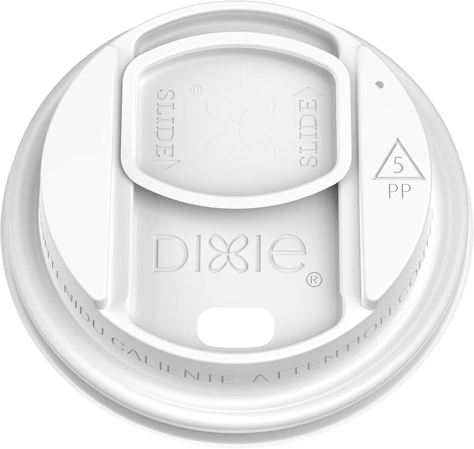 Dixie® Reclosable Sliding Polypropylene Hot Cup Lids By Gp Pro, Large, White, 1000 Count (100 Lids Per Sleeve, 10 Sleeves Per Case)