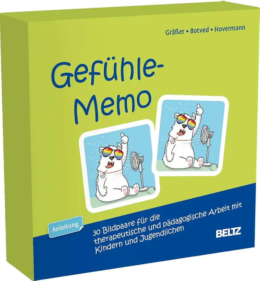 Gefühle-Memo: 30 Bildpaare für die therapeutische und pädagogische Arbeit mit Kindern und Jugendlichen. Mit 16-seitigem Booklet in stabiler Box, Kartenformat 6,5 x 6,5 cm. (Beltz Therapiespiele)