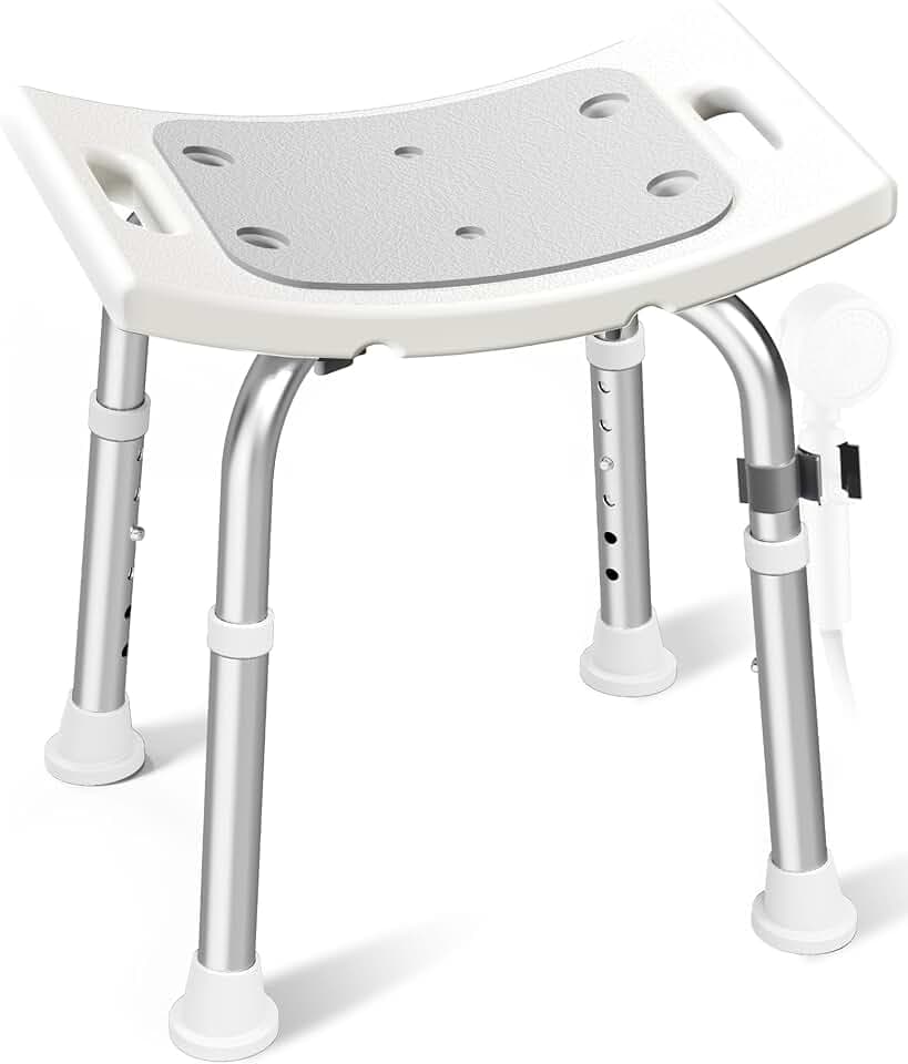 HOMLAND Shower Chair for Inside Shower, Adjustable Height Shower Stool