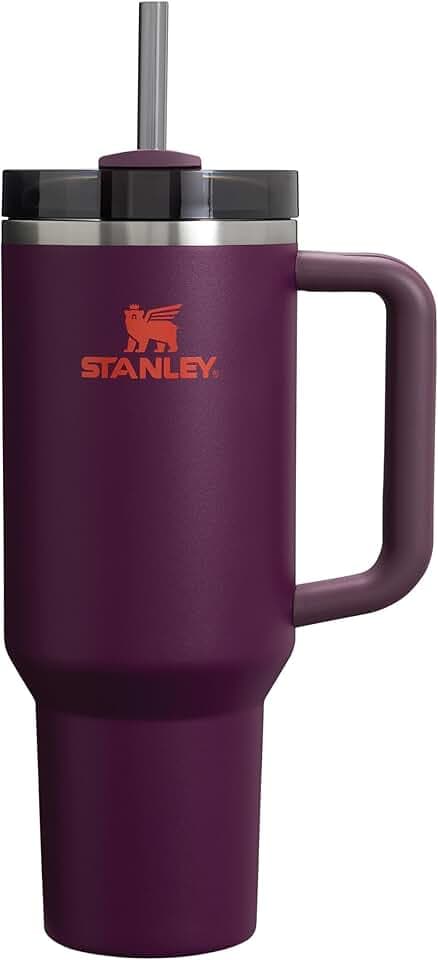 STANLEY 1913 Quencher H2.0 Flowstate Trinkflasche Mit Strohhalm 1.2L - Thermobecher Kühlt 11 Stunden - 48 Stunden Eisgekühlt - Spülmaschinenfest - Thermosflasche BPA Frei - Edelstahl - Plum
