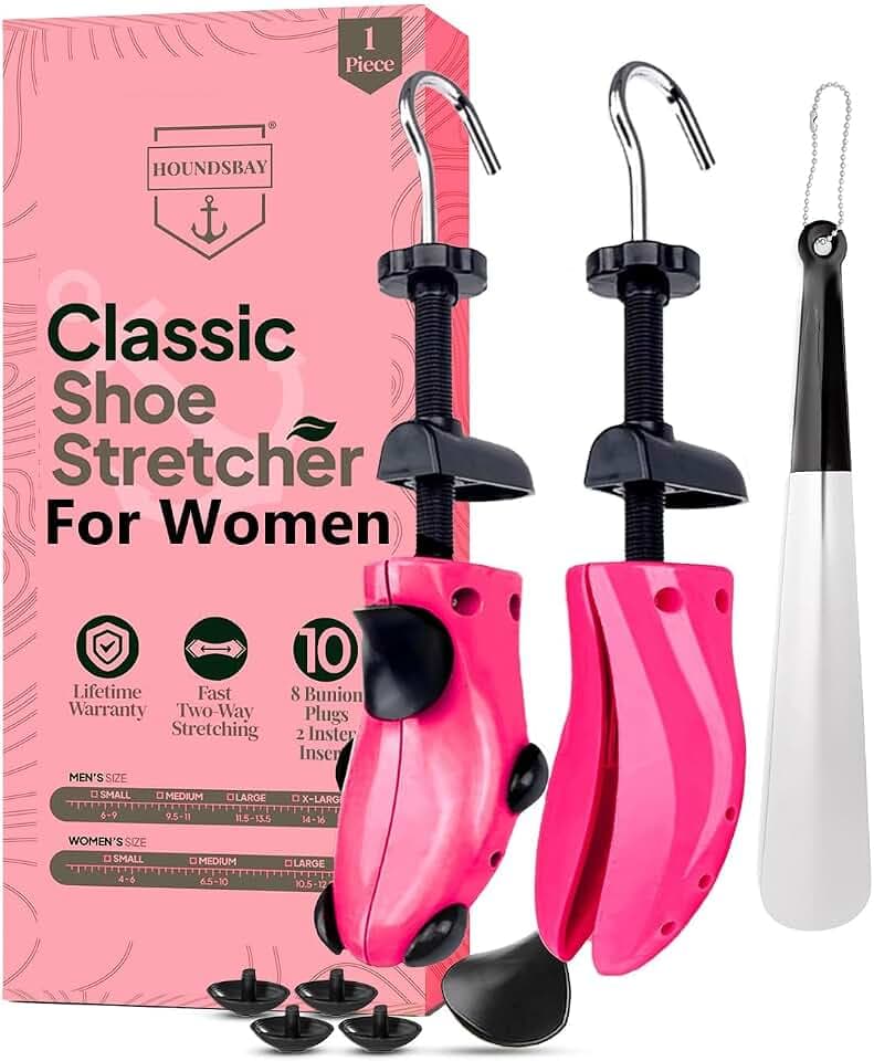 HOUNDSBAY Shoe Stretcher Women & Men, Adjustable 2-Way Shoe Expander
