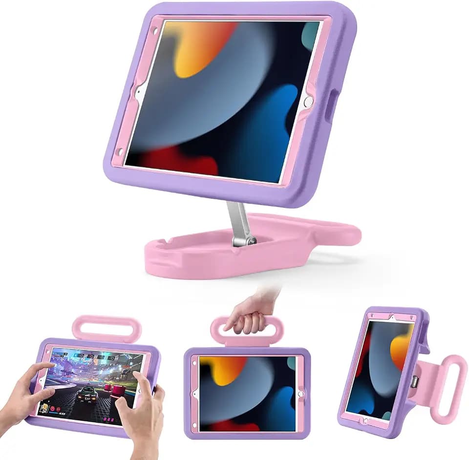 Kids Case for iPad 7th/8th/9th Gen 10.2 inch with Adjustable Handle Stand