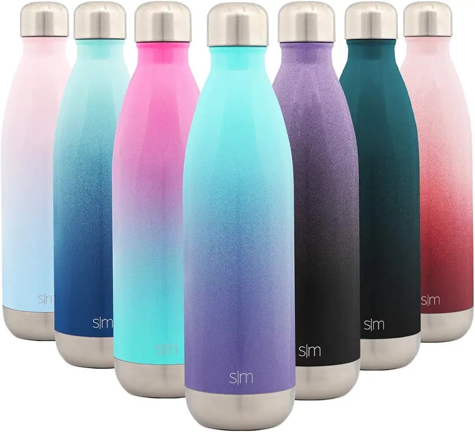Simple Modern Wave-Wasserflasche, modern, vakuumisoliert, doppelwandig, 18/8-Edelstahl. Wave 25 Ounce Ombre: Tropische Meere