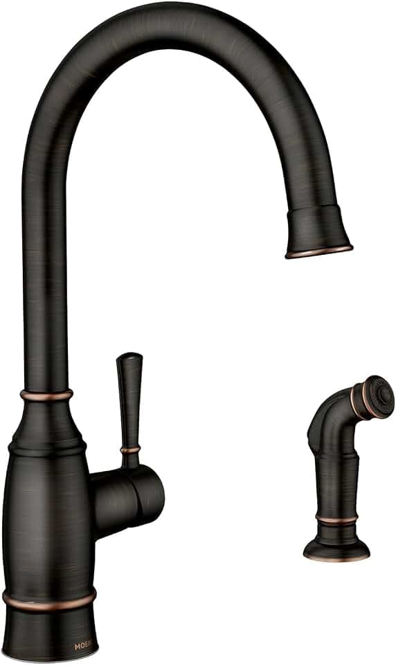 Moen Noell 1-Handle Kitchen Faucet with Side Sprayer, 87506BRB