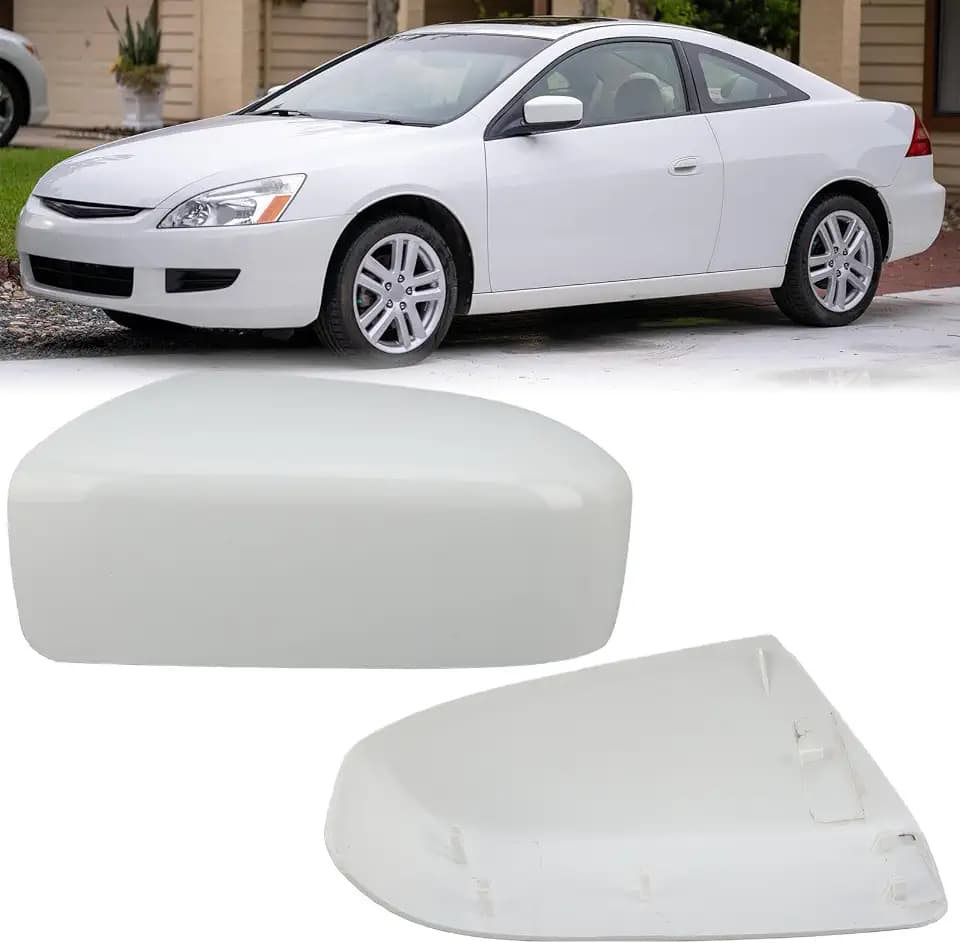 Passenger Mirror Cover Compatible with Honda Accord 2003-2007 White