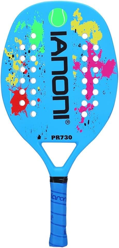 IANONI Beach Tennis Racket Carbon Fiber Surface with EVA Memory Flex Foam Core Beach Tennis Racquets Lightweight Beach Tennis Paddle