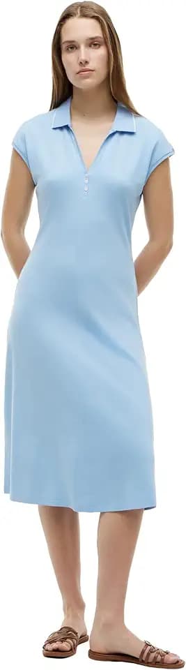Tommy Hilfiger Women's Sleeveless Cotton Polo Dress with Stretch, Casual Tennis Dress