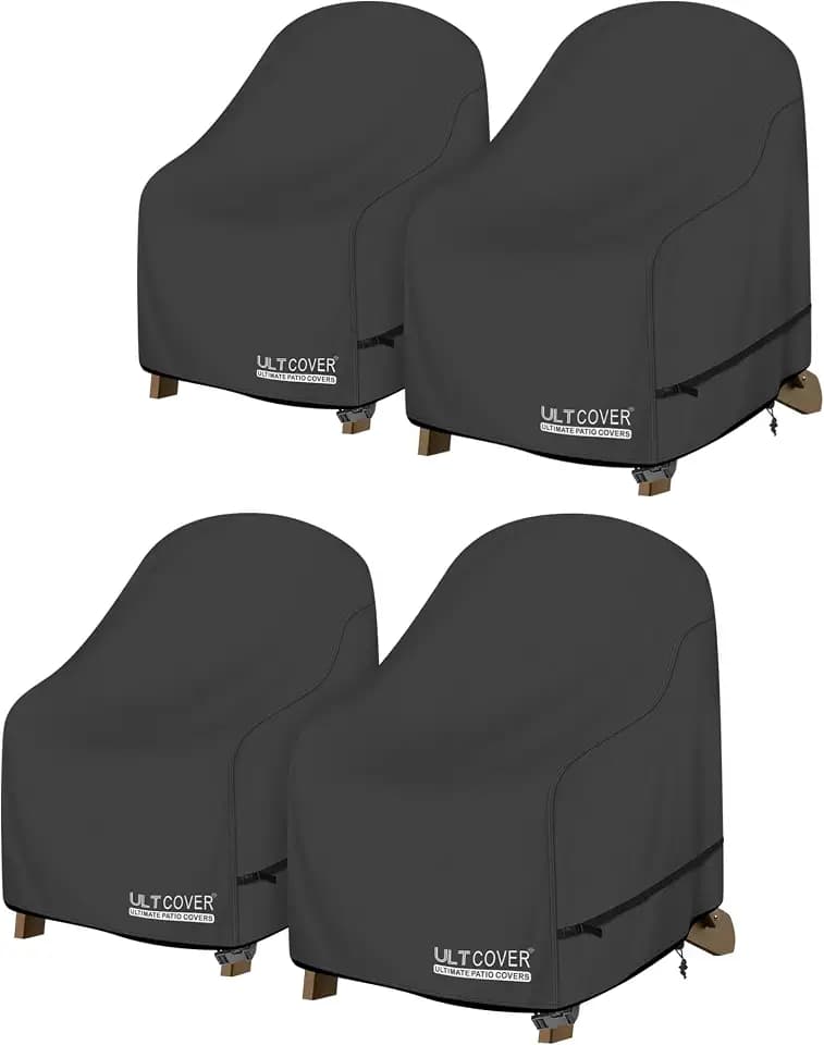 ULTCOVER Patio Adirondack Chair Cover 32W x 35D x 36H in, Black