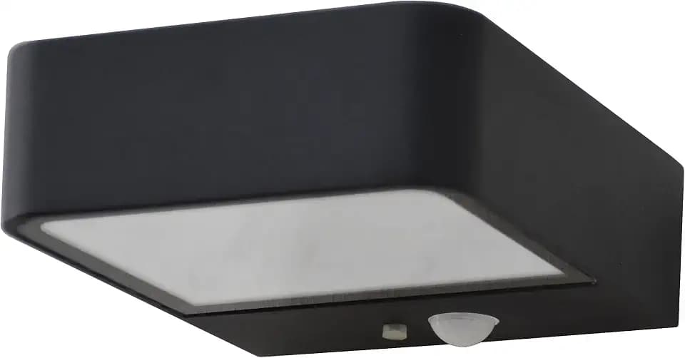 REV LUMUS 120 Aussenlampe mit Bewegungsmelder, Solarleuchte, Wandlampe, Außenleuchte, 200lm, 3000K, 2W, IP65, schwarz