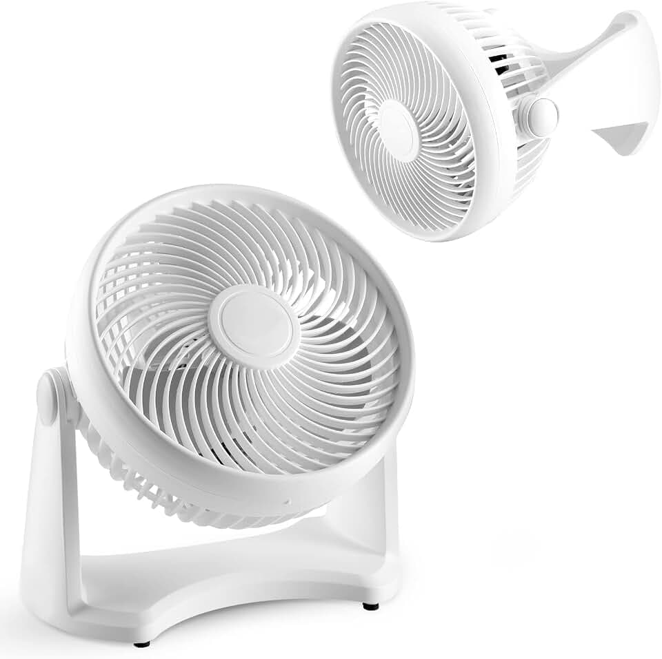 EOENVIVS Small Wall Fan 9 Inch Turbo 90 Degree Vertical Tilt Wall Mount with 3 Speed 25ft Distance, Cooling Fan for Bedroom Office Home Corner, Small Portable Fans Electric Room Table Fan