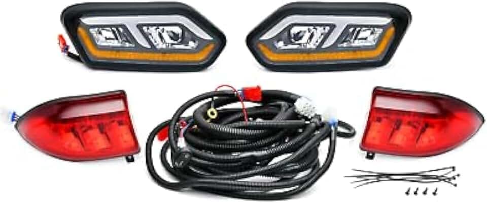 GTW Club Car Tempo Golf Cart LED Headlight & Taillight Kit | Automotive Style | Compatible with 2018-Up Models