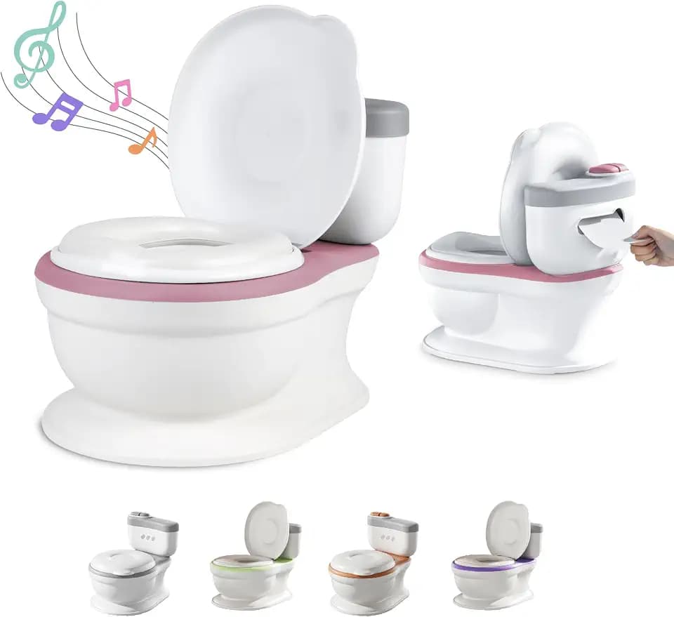Baby Töpfchen - Toilettensitz Kinder - Kinder Töpfchen Mit Musik & Spülgeräusch Für Töpfchentraining - Baby & Kindertoilette - Leicht Zu Entleeren Mit Herausnehmbarem Topf - Potty Training Toilet