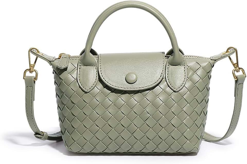 Mini Small Size Braided Luxury Leather Women's top Handle Handbag Fashion Travel Daily Satchel