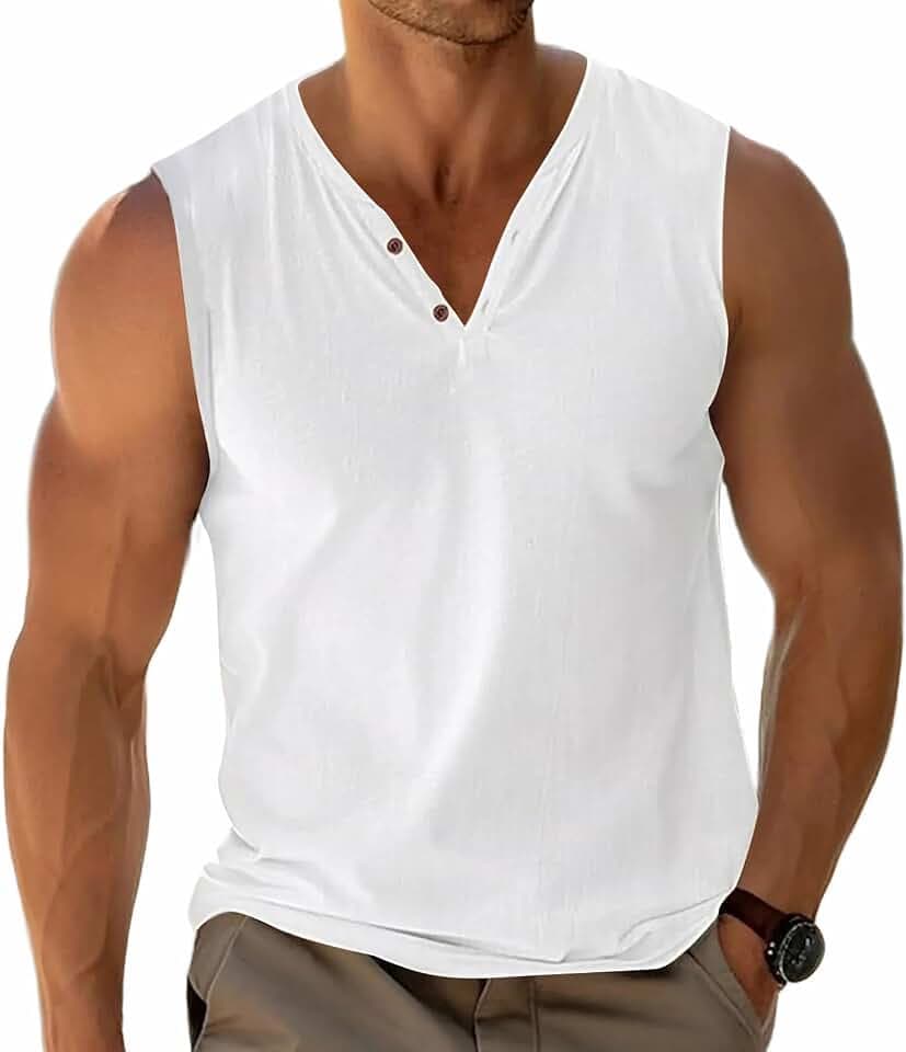 Tank Top Herren Ärmelloses Sommer T Shirt Strand Urlaubs Top
