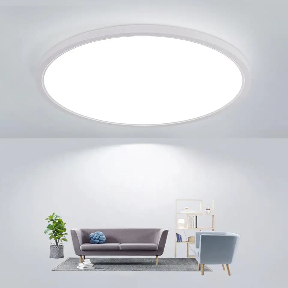 Comely LED Deckenlampe Rund 30cm 24W Superflach IP44 Deckenleuchte Weiß 6500K Kaltweiß für Badezimmer Küche Flur Balkon Schlafzimmer Feuchträume Innenbeleuchtung