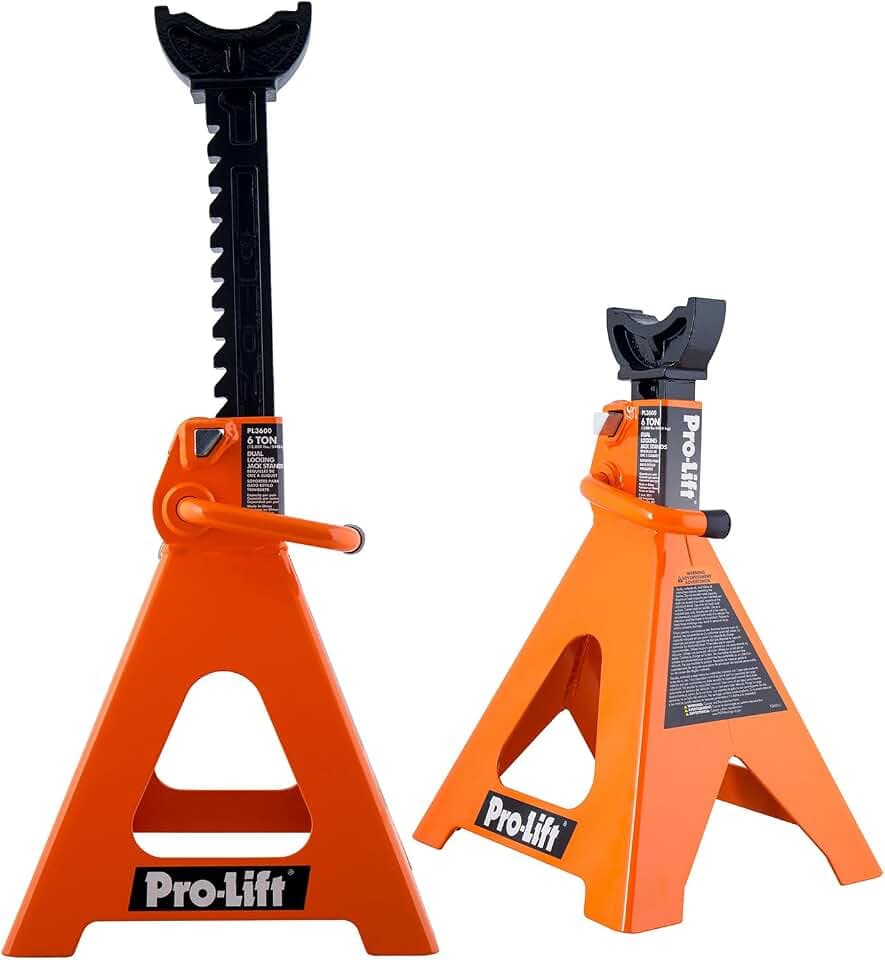 Pro-LifT Heavy Duty 6 Ton Jack Stands Pair - Double Locking Pins - Handle Lock and Mobility Pin for Auto Repair Shop with Extra Safety