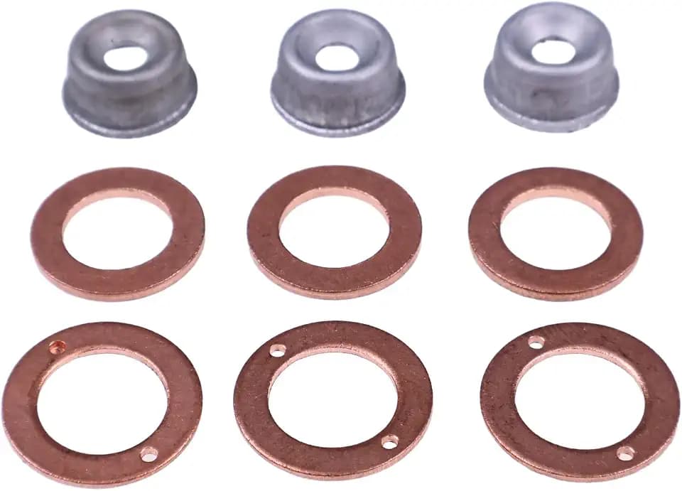 3PCS Cylinder Injector Washer Heat Shield 19077-53650 15841-53622 15221-94020 Compatible with Kubota Engine D750 D850 D1463 D1503 V1305 V1505