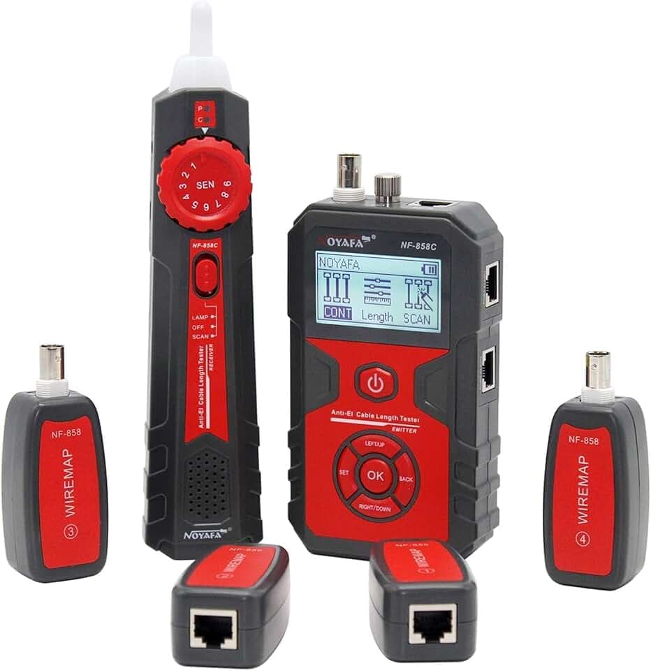 NOYAFA Rechargeable Network Cable Tester with Visual Fault Locator