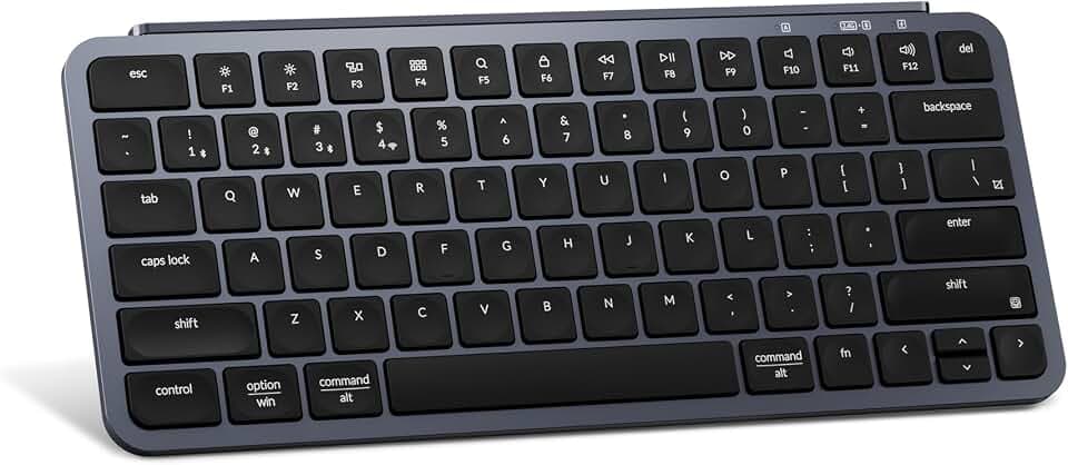 Keychron B1 Pro Ultra Thin Wireless Keyboard, ZMK Customization, Scissor Switch, 2.4GHz/Bluetooth 5.2/Wired Connection, Long Battery Life, Mac Windows Linux Compatible, (Space Grey, American Layout