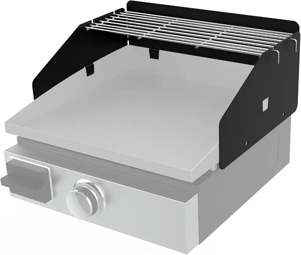 17 Inch Griddle Wind Guard/Wind Screen and Grill Warming Rack for Blackstone 17 Inch Griddle, BBQ Accessories Kit for Blackstone