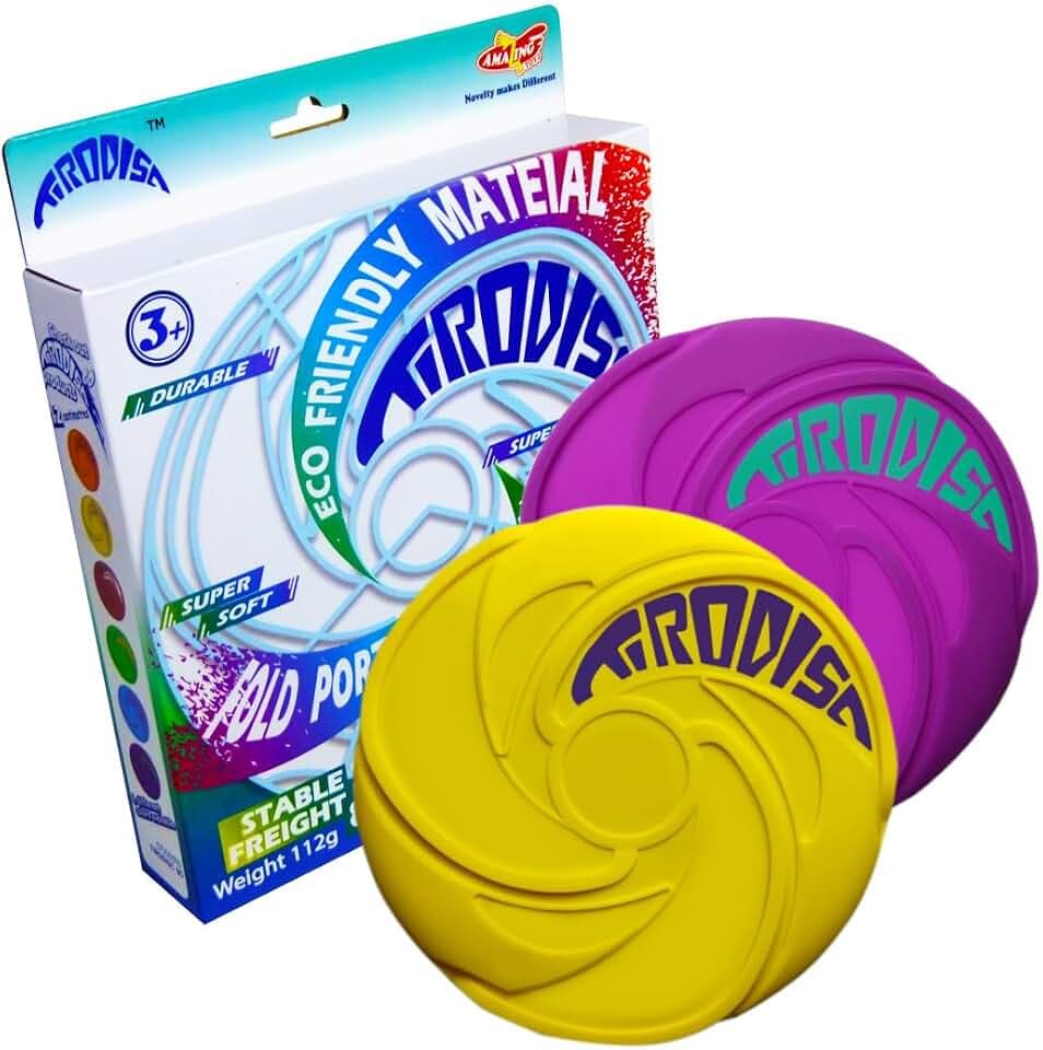 AMAZING TOYZ Tirodisc Soft Silicone Frisbee for Kids 8 inches 2-Pack Set