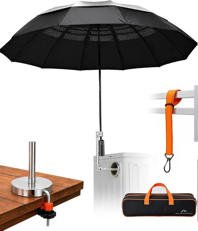 Hvac Umbrella with Magnetic Base & Clamp, Outdoor Work Umbrella