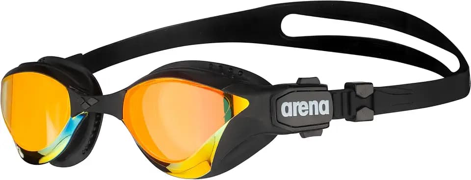 arena Cobra Ultra Swipe Mirror Unisex Race Schwimmbrille für Erwachsene, Taucherbrille mit Gebogenen Spiegelgläsern, Anti-Beschlag, UV-Schutz, 5 Austauschbare Nasenstege
