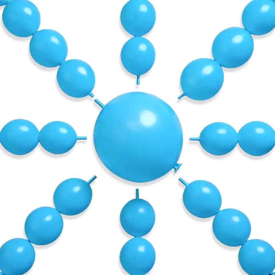 PartyWoo Light Blue Linking Balloons 100pcs 12 Inch Blue Link Balloons