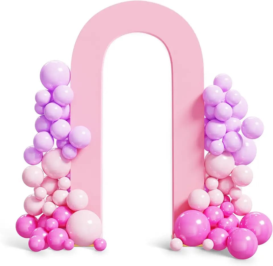 Peomeise 7.2FT Spandex Open Arch Backdrop Cover Pink