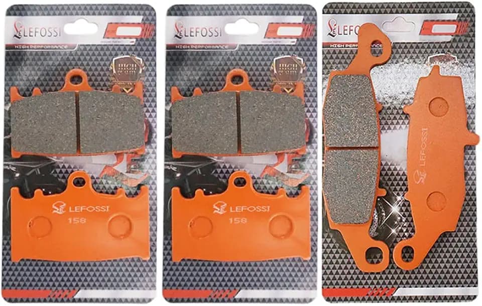 Front and Rear Carbon Fiber Brake Pads Compatible with Fit for Kawasaki VN 1700 Vulcan Voyager 2009-2014 2015 2016 2017 2018 2019 2020 VN 2000 2004-2010 Quiet Low Fade FA158 FA231R