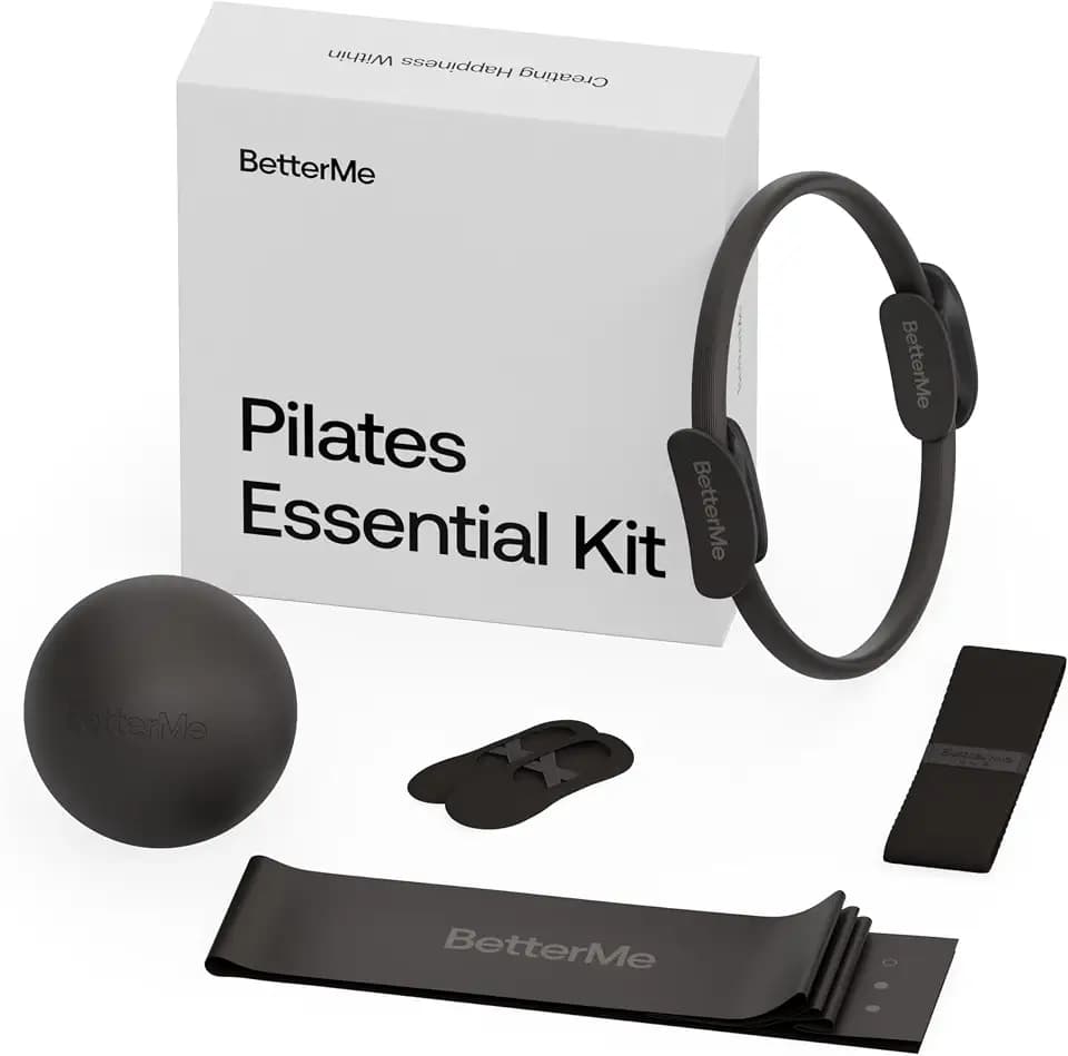 BetterMe Pilates Essential Kit - Pilates Ring, Long Resistance Bands, Pilates Loop Bands, Ball and More - Complete Home Pilates Kit for Women