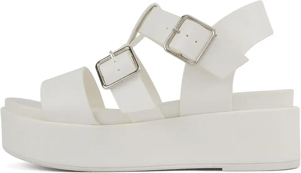 Soda “STELLAR” ~ Women Flatform Multi Strap Double Buckle Open Toe Ankle Strap Platform Wedge Sandals