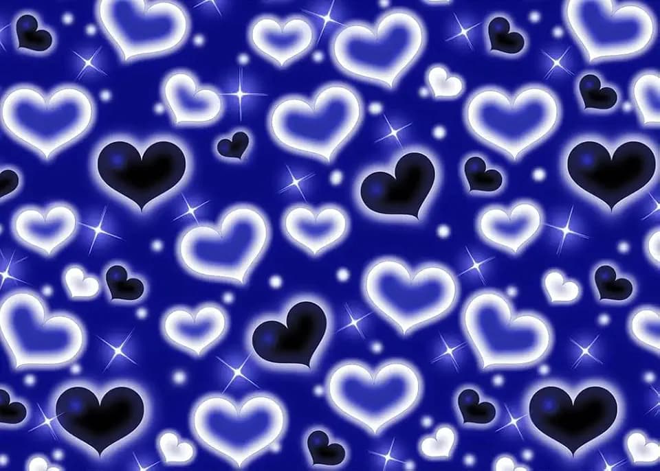 CHAIYA 8x6ft Blue Heart Photo Backdrop 90s Backdrops for Photoshoot Valentine's Day Backdrop Women Men Happy Birthday Photography Background CY-323