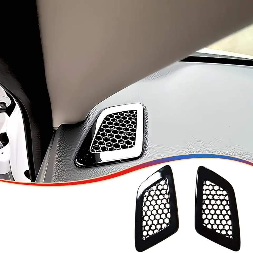 MUXEE 2PCS Dashboard Upper Air Vent Cover Trim for Honda CRV 2023 2024 2025 2026 - ABS Bright Black Sport Interior Accessories