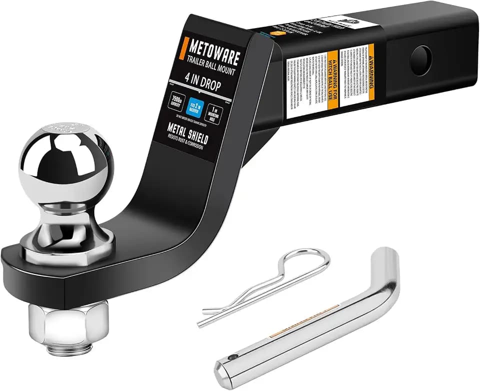 METOWARE Trailer Hitch Ball Mount 2" Drop 7500Lbs GTW Fits 2" Receiver