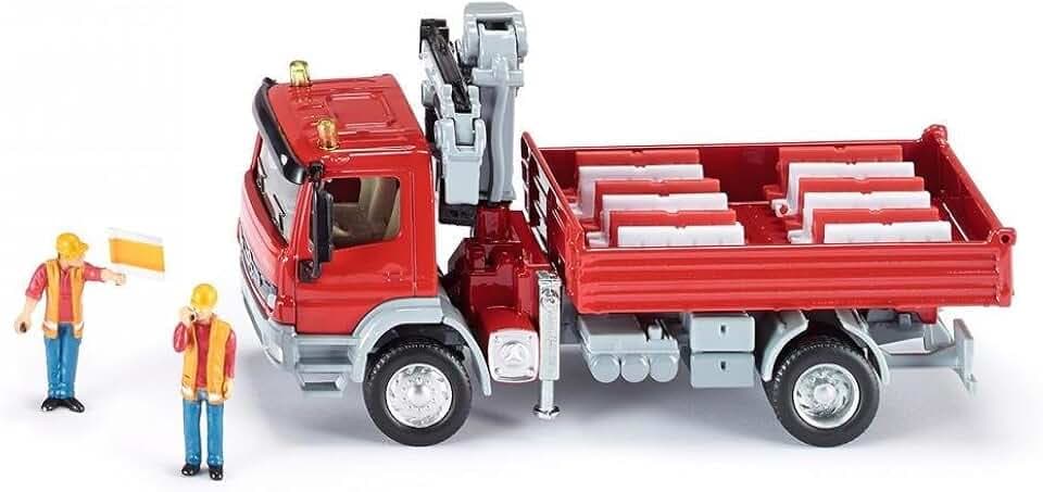 Siku 3534 Mercedes-Benz Atego mit Ladefläche und Kran, 1:50, Rot
