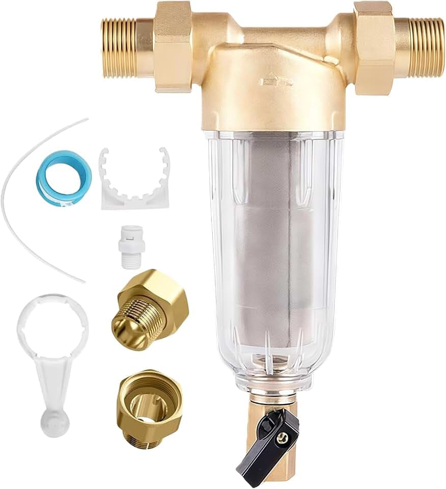 Wasserfilter Wiederverwendbare, 1 Zoll Rückspülfilter Wasserfilter Filter, Ausspülbarer Feinfilter Mit 1/2" Adapter, Wasser Vorfilter Sedimentfilter, Spin-down-Sedimentwasserfilter Für Brunnenwasser