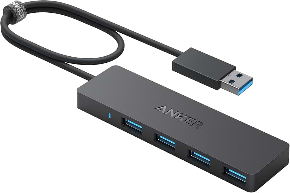 Anker 4-Port USB 3.0 Hub, Flacher USB Hub 60cm Verlängerungskabel