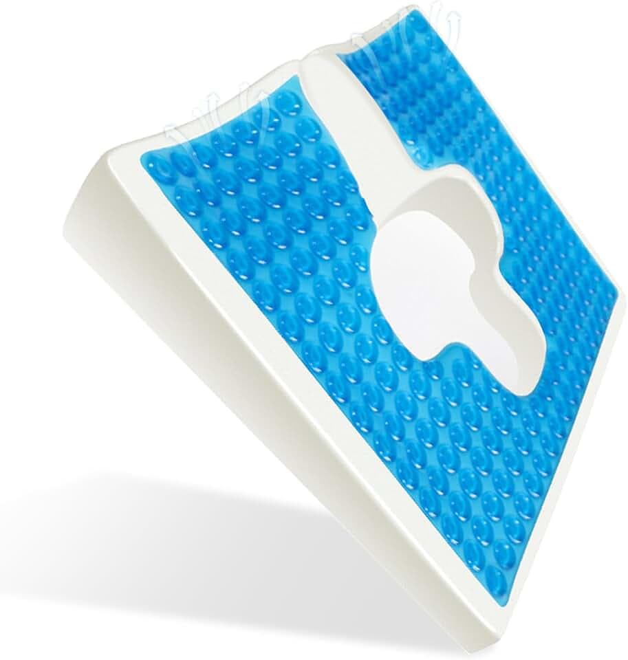 Anti-Dekubitus-Kissen, Memory Foam Gel Steißbeinkisse,Ergonomisches Sitzkissen, T-förmige Öffnung Für Menschen,Bettlägerigkeit, SitzenRollstuhl Und Langes Sitzen (Blau)