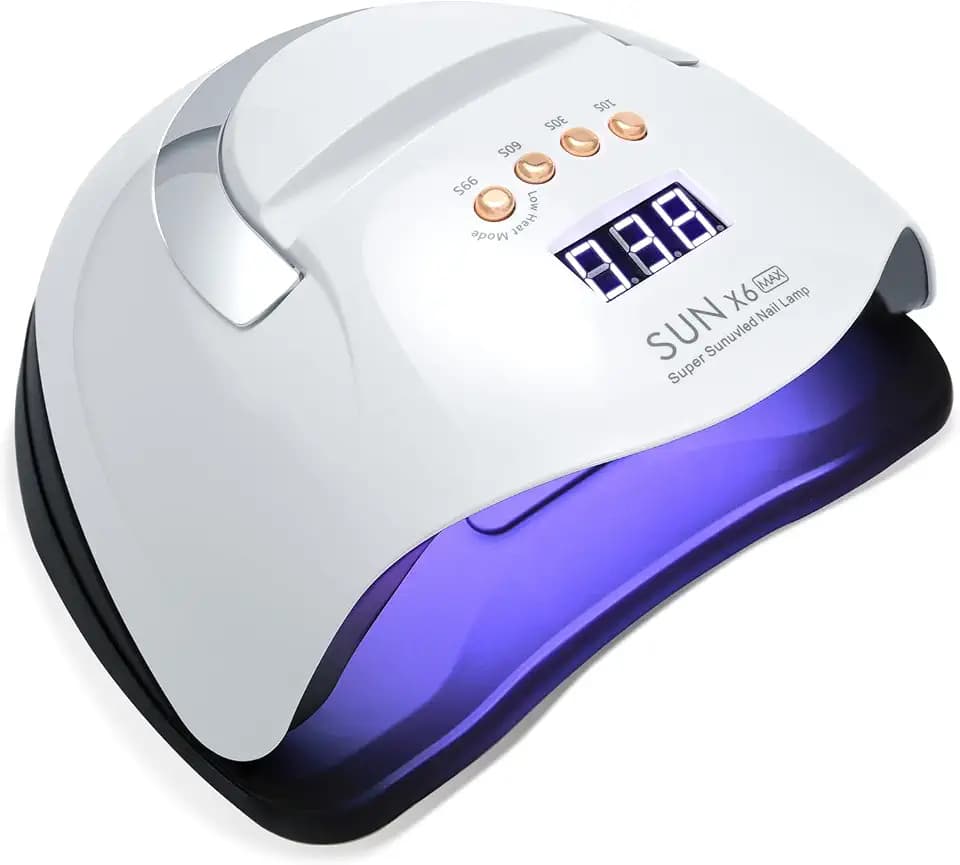 UV-Lampe für Gelnägel, UV LED Nagellampe 220 W, Nageltrockner mit 66 LED-Lichtperlen, LCD-Display, 4 Timerstufen 10/30/60/99 s, Abnehmbare Bodenplatte, Tragegriff für Gelnägel