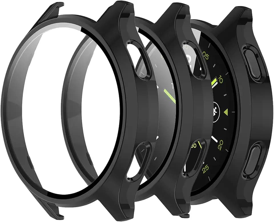 Hülle für Xiaomi Watch 2 mit Gehärtetem Glas Schutzfolie, 2 Stück Vollständige Abdeckung Stoßfeste Hart PC Glas Schutz Schutzhülle Ultradünne Kratzfest Hülle mit 9H Härte Displayschutz