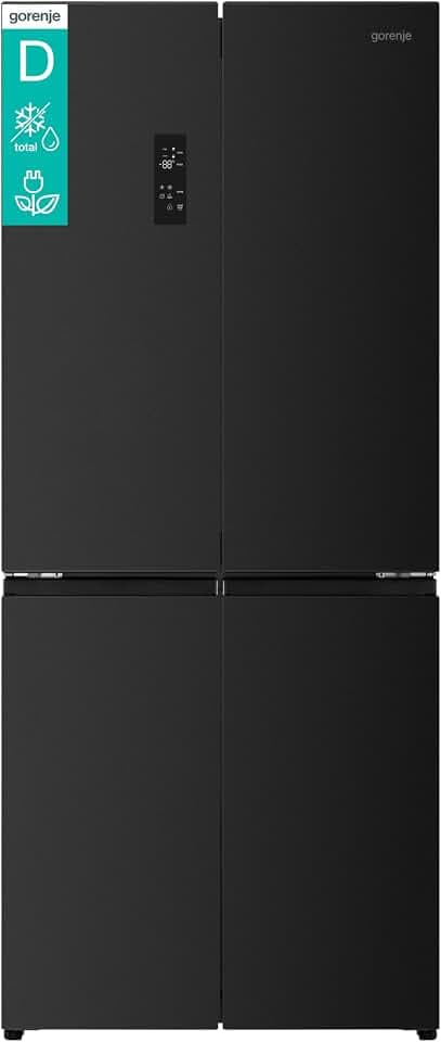 Gorenje NRM819D61BX Cross Door, 460L, CrispZone mit Feuchteregler, Frischbox mit Multifunktion, Eisbox, Fastfreeze, NoFrost, Inverter-Kompressor,BxHxT: 79,4×190×65 cm, Matt Schwarz